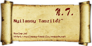 Nyilassy Tasziló névjegykártya